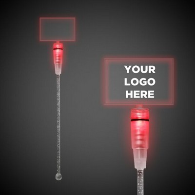 9" Red Rectangle Light-Up Cocktail Stirrer