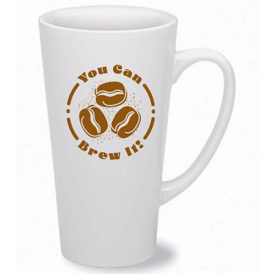 Tall White Cafe Mug 16 Oz.