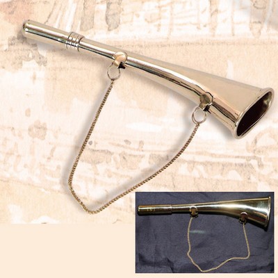 9-Inch Brass Single Horn w/Brass Chain