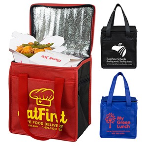 8"W x 8-1/2"H x 6"Gusset - "SUPER FROSTY" Insulated Food Delivery Bag – Lunch Size Tote