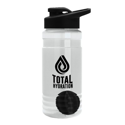 Garyline® Groove Tritan® Shaker Bottle with Drink-Thru Lid and Mixing Ball - 20 oz.