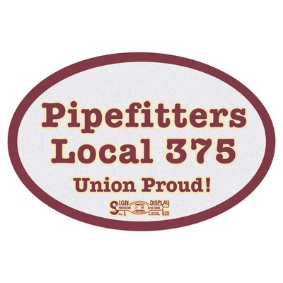 Hard Hat Sticker | Oval | 1 3/4" x 2 5/8" | White Reflective