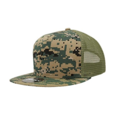 Decky Camo Snap Back Trucker w/Flat Bill