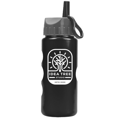 Garyline® Mini Peak Tritan® Metallike Bottle with Ring-Straw Lid - 22 oz.