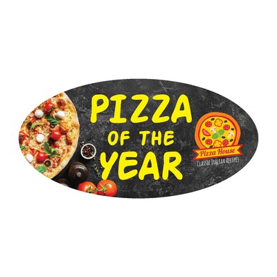 Oval Sticker | 2" x 4" | White Vinyl | Permanent Adh Back | Digital