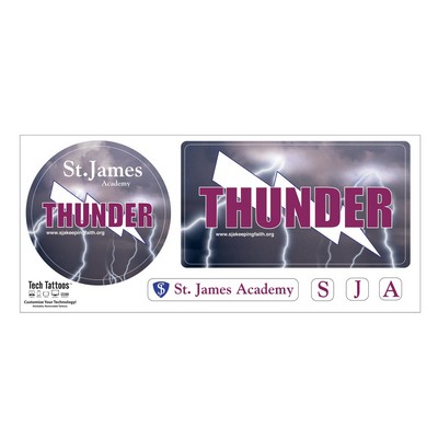 Tech Tattoo™ | Custom Shapes | 3 3/4" x 9" Sheet | White Vinyl