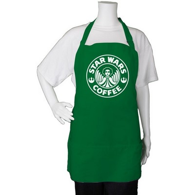Restaurant Style Kelly Green Poly/Cotton Twill Bib Apron