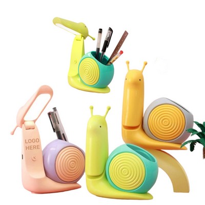 Snail Desk Lamp and Pen Holder 2" 1