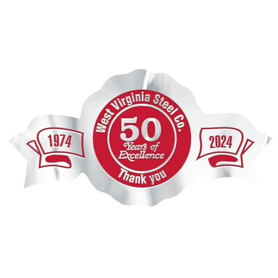 Embossed Foil Seal | Circle | 1 1/4" x 2 1/2" | Side Banners