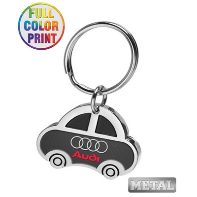 Union Printed - Car Shaped Metal Keychain-Full Color Dome