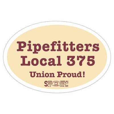 Hard Hat Sticker | Oval | 1 3/4" x 2 5/8" | White Vinyl