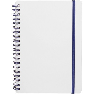 White Spiral Notebooks with Elastic Band