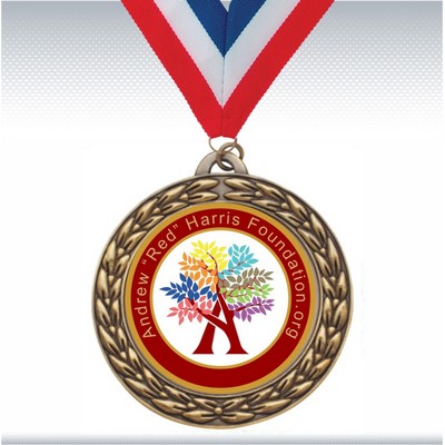 2 3/4" Antique Gold Insert Medal