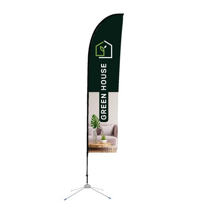 12' Blade Shape Feather Flag - 1 Side Imprint