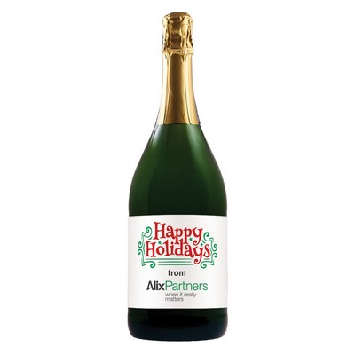 Labeled CA Champagne Sparking White Wine 1.5L w/Full-Color Custom Label