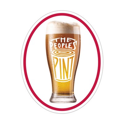 Oval Sticker | 4" x 5" | White Vinyl | Permanent Adh Back | Digital