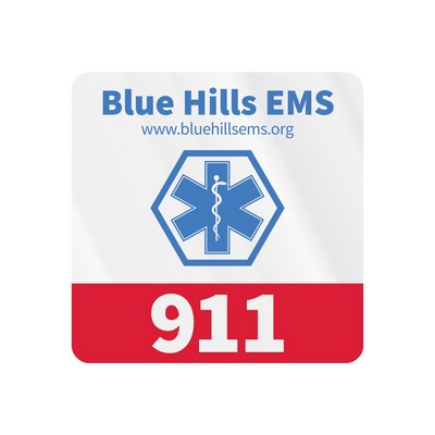 Square Sticker | Round Corners | 4" x 4" | Clear Poly | Ultra Removable Adh Back | Screen