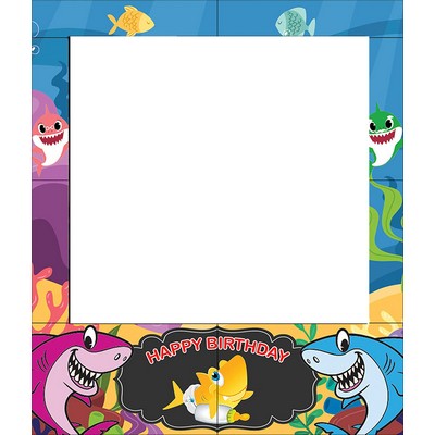 'Happy Birthday' Shark Themed Party Photo Frame Prop, 35 X 30"