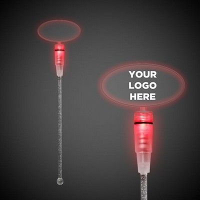 9" Red Oval Light-Up Cocktail Stirrer