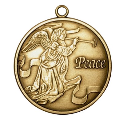 Solid 2" Brass Non Imprinted Stock Angel Ornament