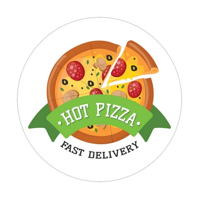 Circle Sticker | 4" dia. | White Vinyl | Removable Adh Back | Digital