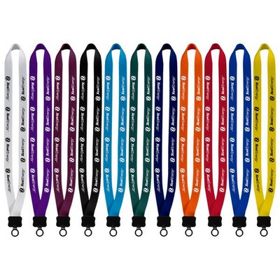 3/4" Smooth Nylon Lanyard with Plastic Clamshell & O-Ring
