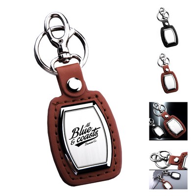 Leather and Metal Keychain