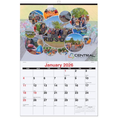 Monthly Wall Calendar w/1 Custom Photo (12"x 17 3/8")