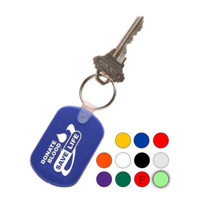 Union Printed - Soft Plastic Keychain Key Tag with 1-Color Logo