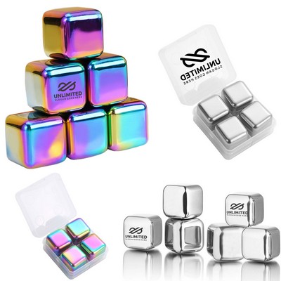 4 Pcs Reusable Stainless Steel Ice Cube Set