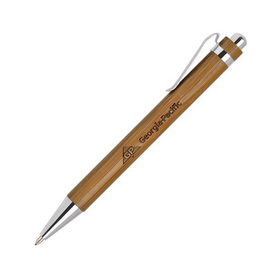 Bamboo-I Retractable Eco-Friendly Pens with Chrome Trims