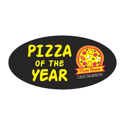 Oval Sticker | 2" x 4" | White Vinyl | Permanent Adh Back | Screen