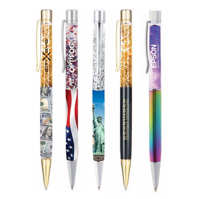 Vegas Floating Flake Metal Ballpoint Pen