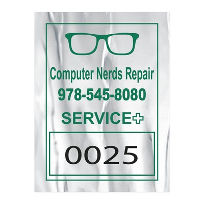 Idento® Identification Decal | Rectangle | 1 1/2" x 2" | Chrome Poly