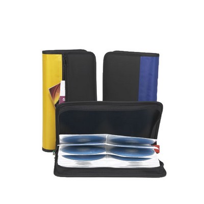 48-CD Leatherette Case W/ Zipper Front Pocket