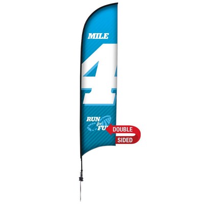 13' Premium Razor Sail Sign Flag, 2-Sided, Ground Spike