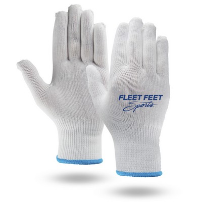 White High Performance Knit Running Gloves