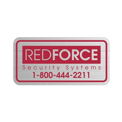 Idento® Identification Decal | Rectangle | 1 3/8" x 2 3/4" | Brushed Chrome Poly