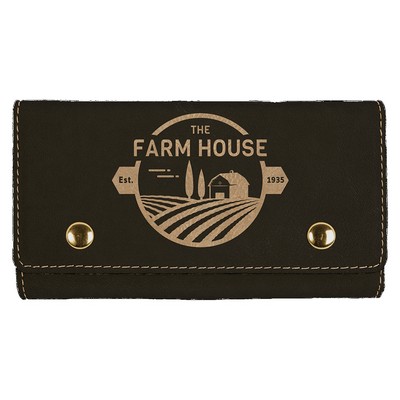 Black & Gold Leatherette Card & Dice Set