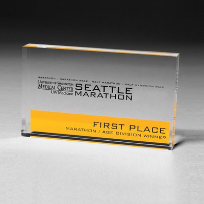 Rect. Acrylic Paperweight - 2-1/2" x 4" x 1/2" - 2409S (Screen Print)