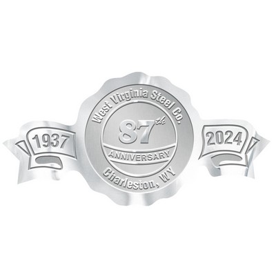 Embossed Foil Seal | Circle | 1 1/2" x 3" | Side Banners