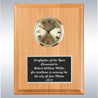 Alderwood Solid Wood Plaque w/Clock (9"x12")
