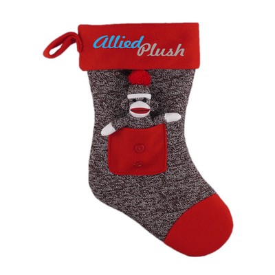Red Sock Monkey Stocking