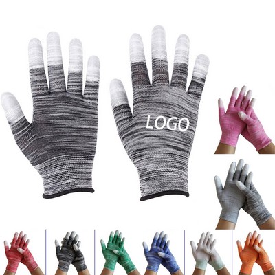 Stripe Finger-Coated Nylon Work Gloves