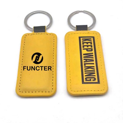 Keep Walking PU Leather Key Chain