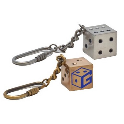 5/8" Custom Metal Dice Key Chain