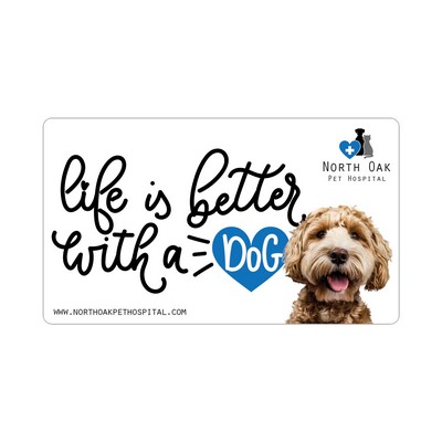 Rectangle Sticker | Round Corners | 2 3/4" x 4 3/4" | White Vinyl | Permanent Adh Back | Digital