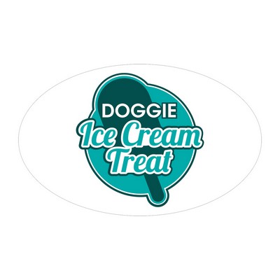 Oval Sticker | 2 1/2" x 4" | White Vinyl | Permanent Adh Back | Screen