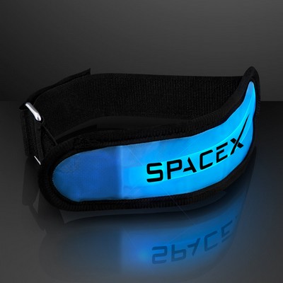 Light Up Blue LED armband for night safety - PRINTED