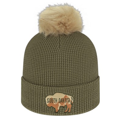 Waffle Knit Cap With Cuff